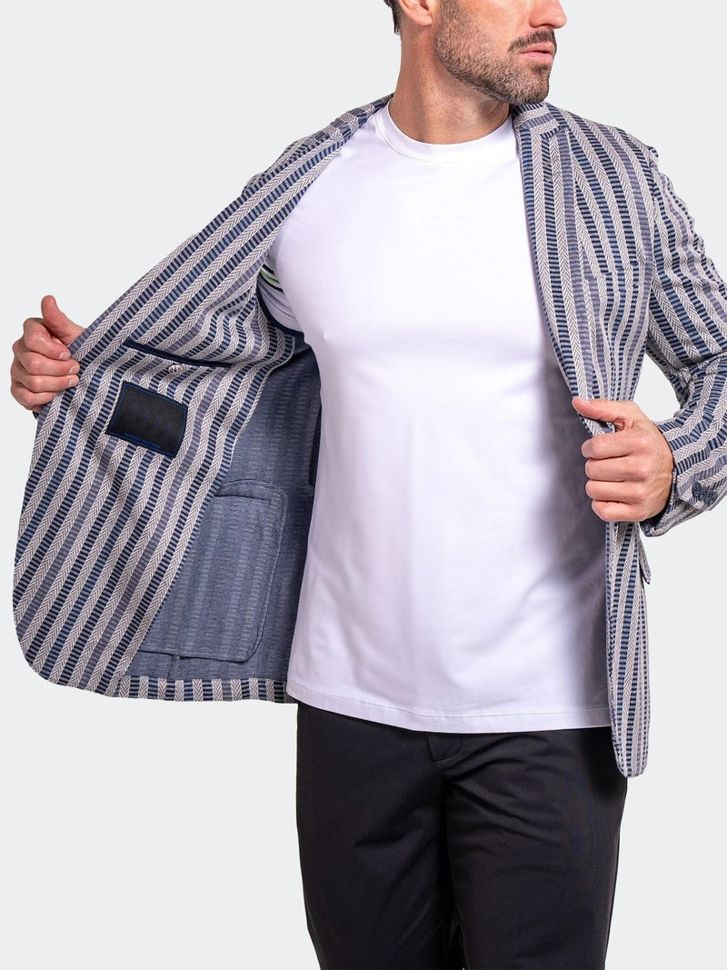 Striped Stretch Performance Blazer - Grey