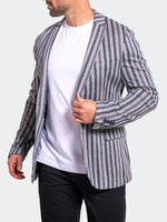 Striped Stretch Performance Blazer - Grey
