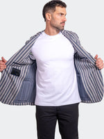 Striped Stretch Performance Blazer - Grey