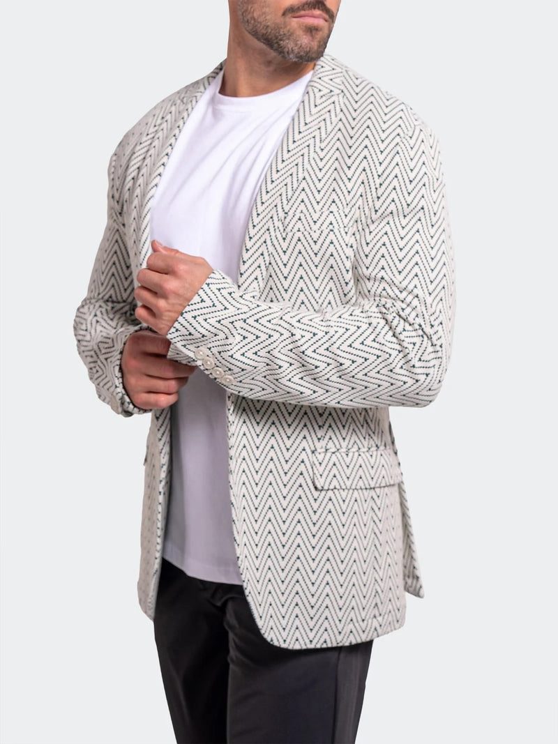 Chevron Stretch Performance Blazer - White/Green