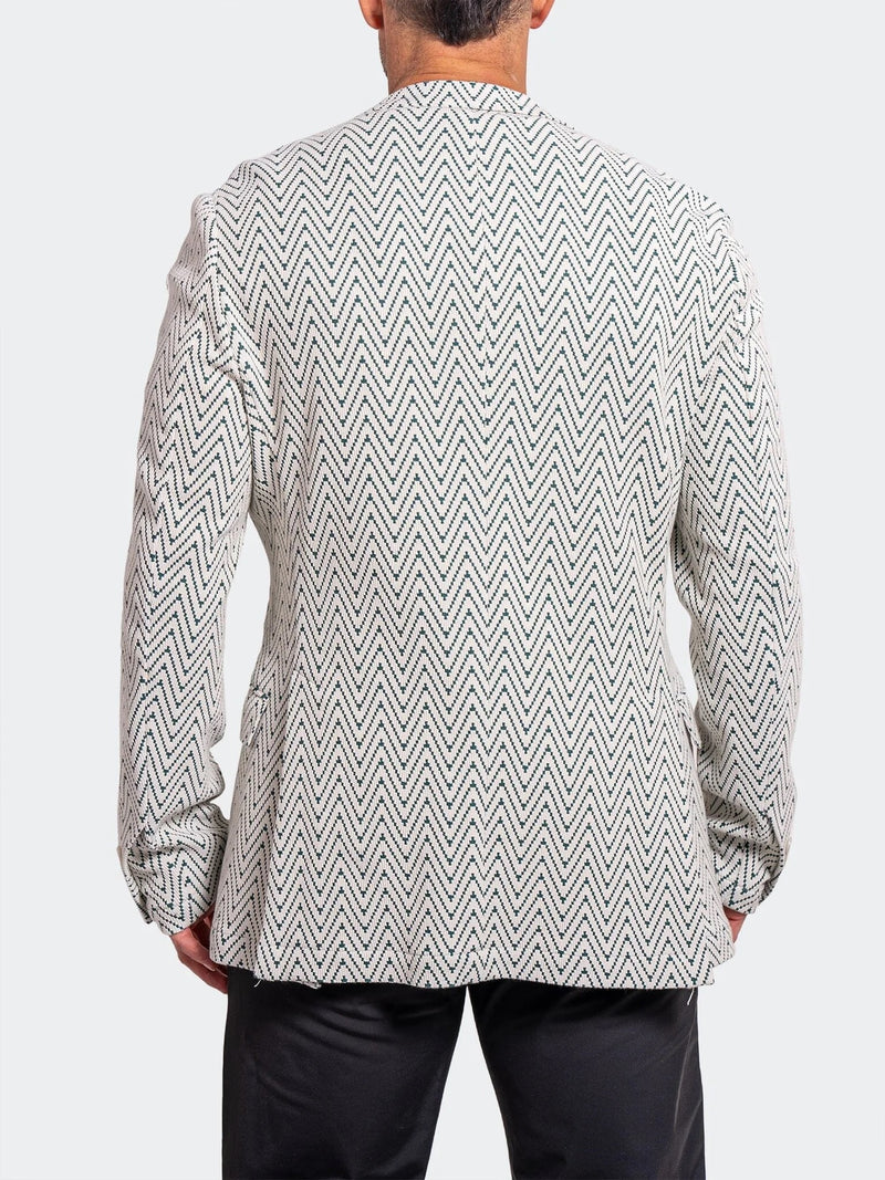 Chevron Stretch Performance Blazer - White/Green