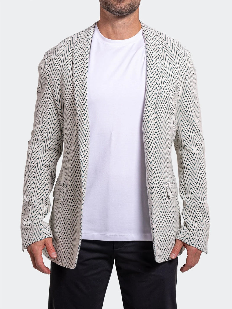 Chevron Stretch Performance Blazer - White/Green
