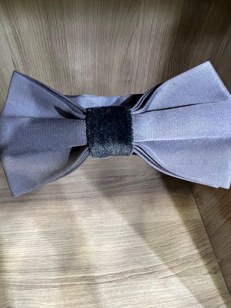 Velvet Band Bow Tie - Grey