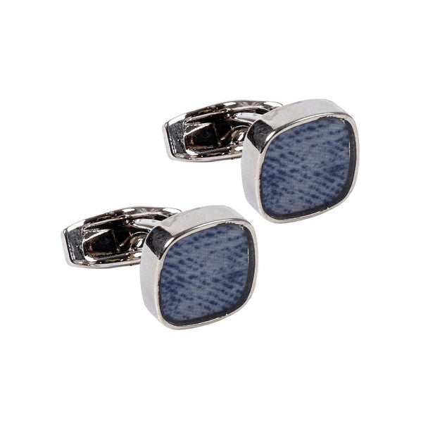 Boxed Square Stone Cufflinks - Blue
