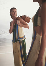 Relaxed Wide Leg Pants - Stripe Print