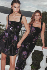 Velvet Sequin Gown - Black