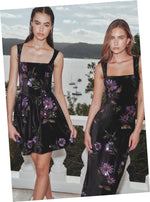 Velvet Sequin Gown - Black