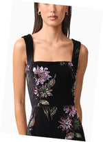 Velvet Sequin Gown - Black