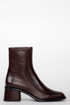 Leather Ankle Boots with Heel - Chocolate