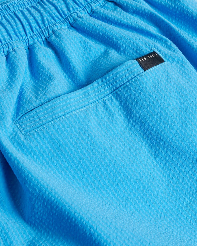 Plain Textured Swim Shorts - Bright Blue