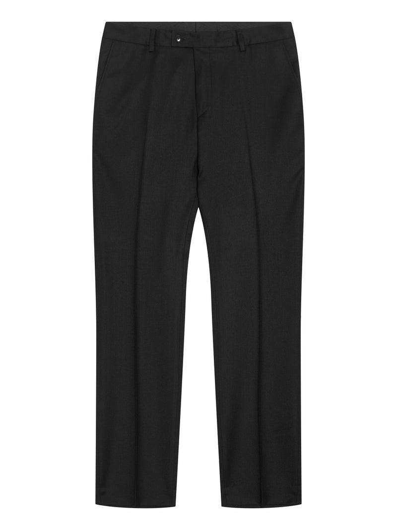 Wool Cashmere Stretch Flannel Trousers - Black