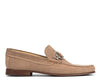 Contrast Stitch Suede Loafers - Sand