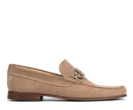 Contrast Stitch Suede Loafers - Sand