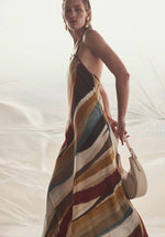 Crosover Strappy Tencel Maxi Dress - Print