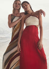 Crosover Strappy Tencel Maxi Dress - Print