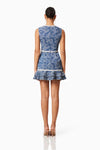 Ruffled Denim Mini Dress - Blue