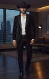 Velvet Paisley Dinner Jacket - Black