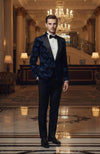 Velvet Paisley Dinner Jacket - Navy