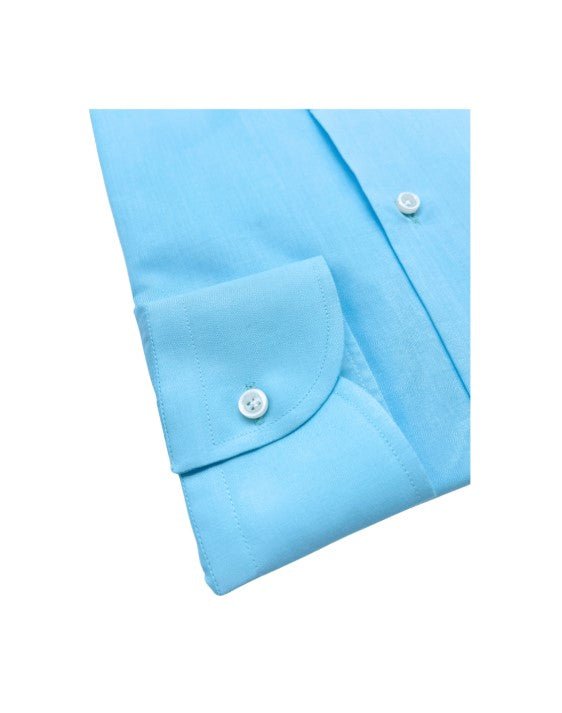 Fine Cotton Solid Dress Shirt - Turquoise