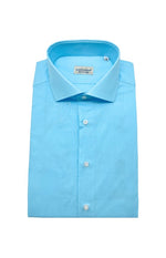 Fine Cotton Solid Dress Shirt - Turquoise