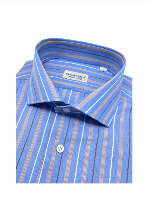 Fine Cotton Striped Shirt - Blue Mix