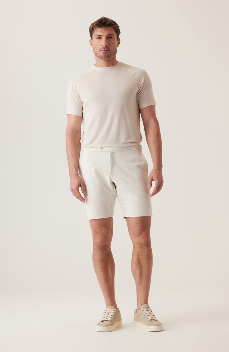 Sateen Side Adjuster Dress Shorts - White
