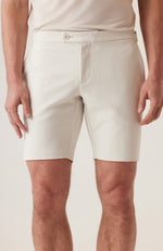 Sateen Side Adjuster Dress Shorts - White