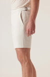 Sateen Side Adjuster Dress Shorts - White