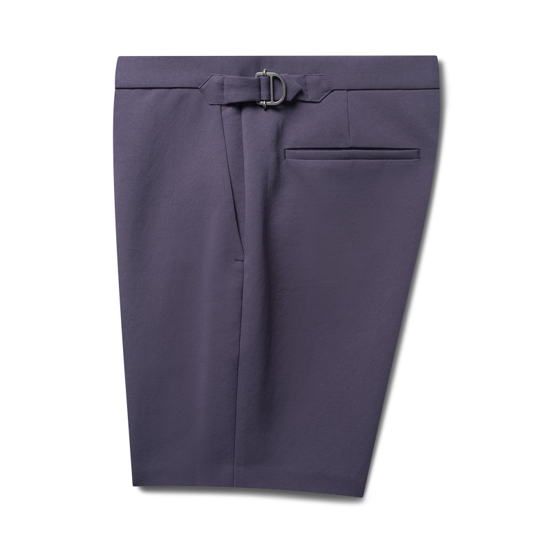 Sateen Side Adjuster Dress Shorts - Navy