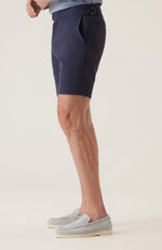 Sateen Side Adjuster Dress Shorts - Navy