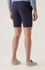 Sateen Side Adjuster Dress Shorts - Navy