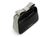 Embellished Bow Satin Bag - Black