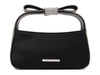 Embellished Bow Satin Bag - Black