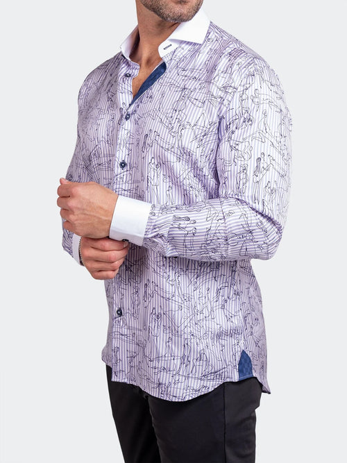 Positions Printed Long Sleeve Shirt - Purple