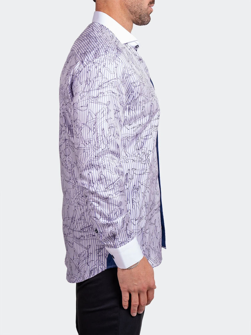 Positions Printed Long Sleeve Shirt - Purple