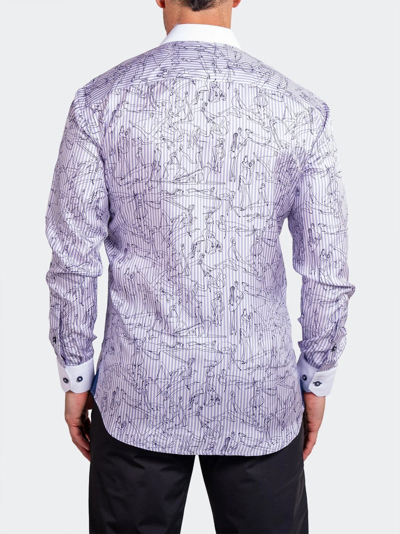 Positions Printed Long Sleeve Shirt - Purple