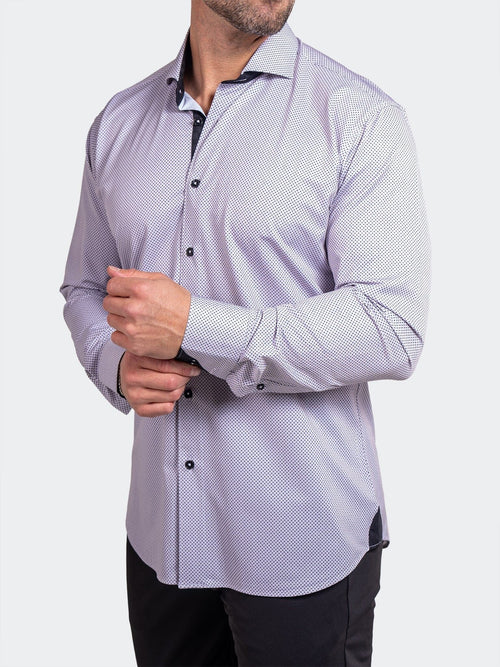 Geo Stretch Long Sleeve Shirt - White