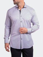 Geo Stretch Long Sleeve Shirt - White