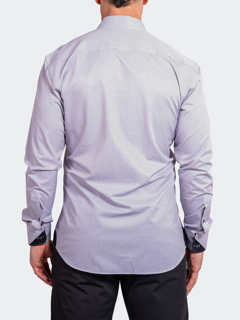 Geo Stretch Long Sleeve Shirt - White