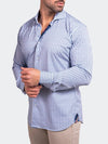 Striped Performance Long Sleeve Shirt - Light Blue/ White