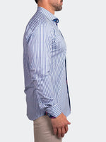 Striped Performance Long Sleeve Shirt - Light Blue/ White