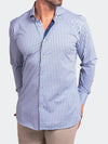 Striped Performance Long Sleeve Shirt - Light Blue/ White