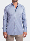 Striped Performance Long Sleeve Shirt - Light Blue/ White