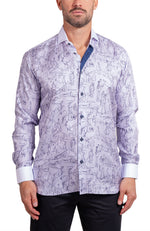 Positions Printed Long Sleeve Shirt - Purple