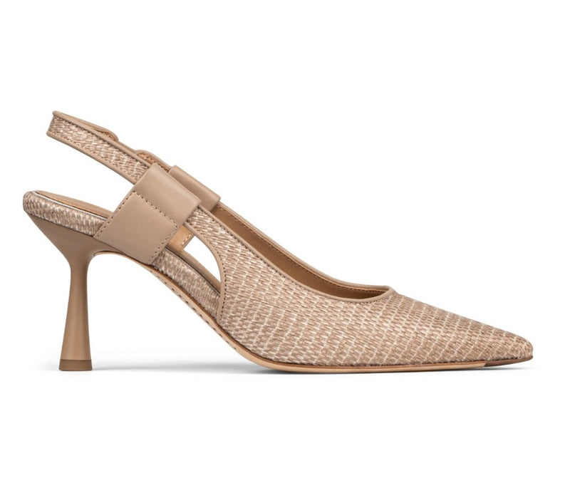 Woven Raffia Slingback Pumps - Sand