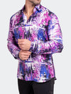 Splash Printed Long Sleeve Shirt - Purple