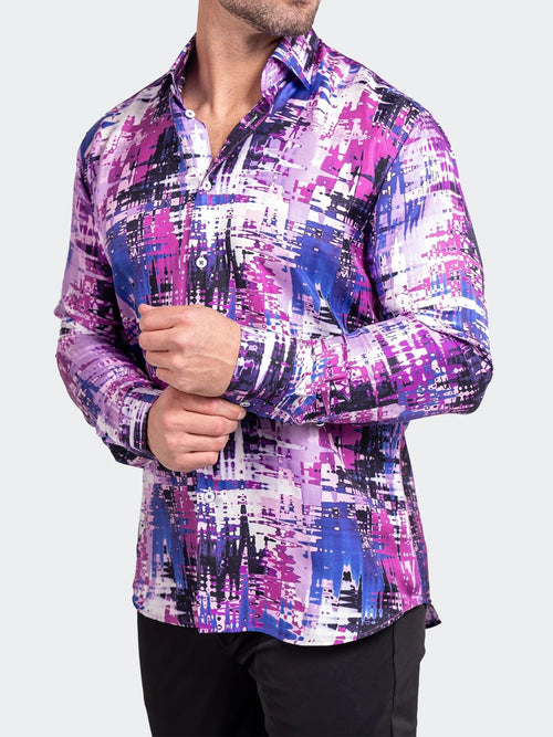 Splash Printed Long Sleeve Shirt - Purple