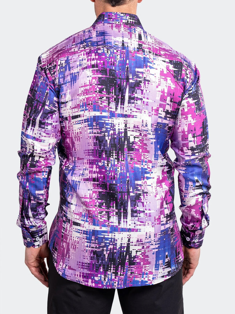Splash Printed Long Sleeve Shirt - Purple
