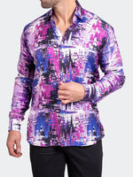 Splash Printed Long Sleeve Shirt - Purple