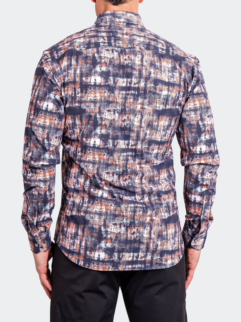 Printed Performance Long Sleeve Shirt - Black/Orange
